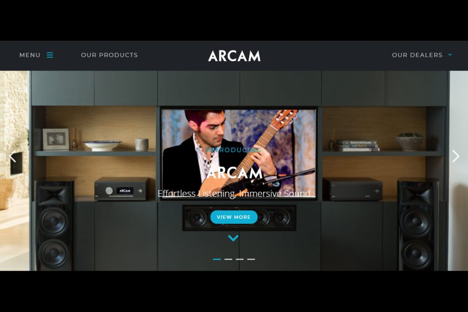 New Arcam website home page